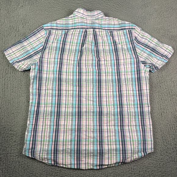 Ralph Lauren Shirt Mens 2XL Multicolor Plaid Slim Fit Seersucker Short Sleeve - Picture 5 of 8